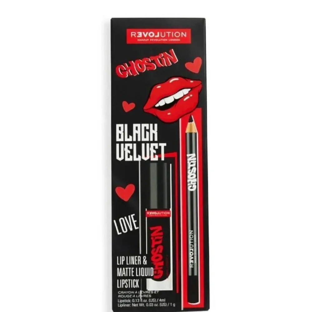Revolution Beauty Ghostin Black Velvet Lip Set